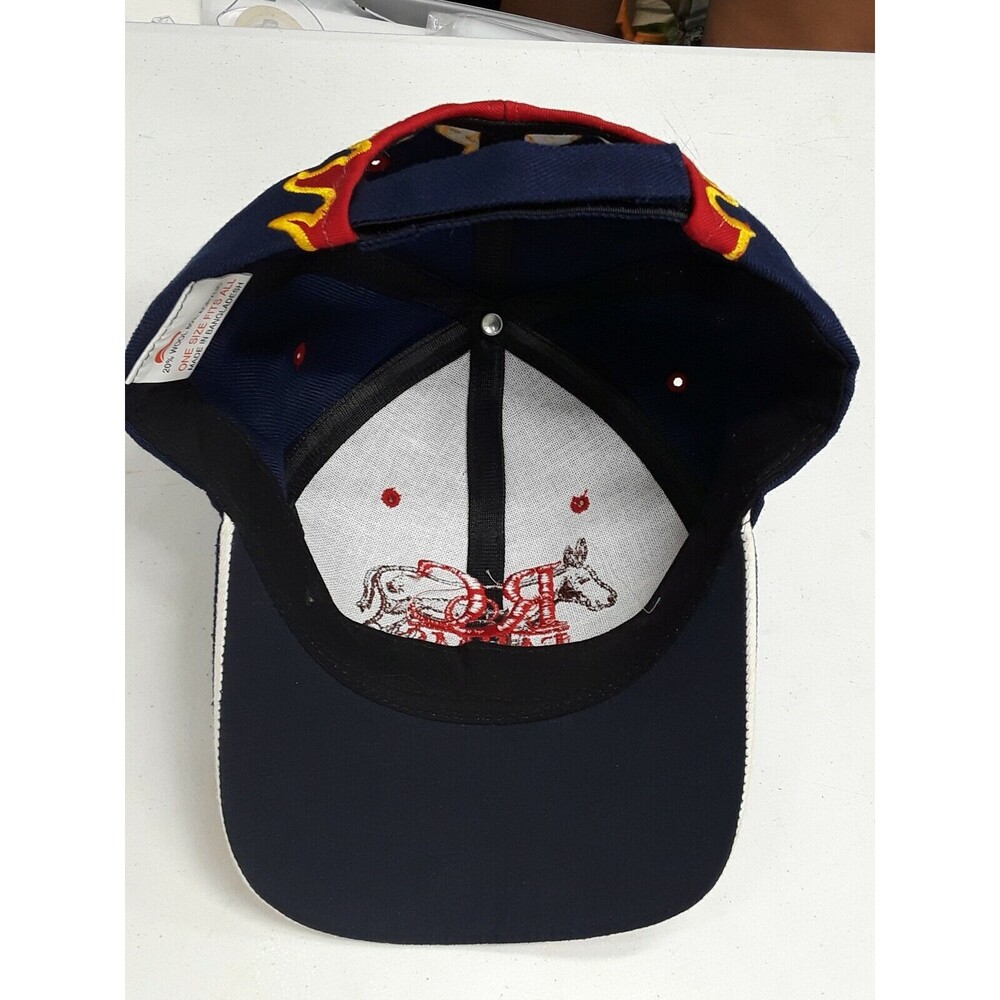 RC Farms Cap Hat Trucker Red Blue Yellow Embroidered Donkey Fire Flames One Size - Picture 7 of 9